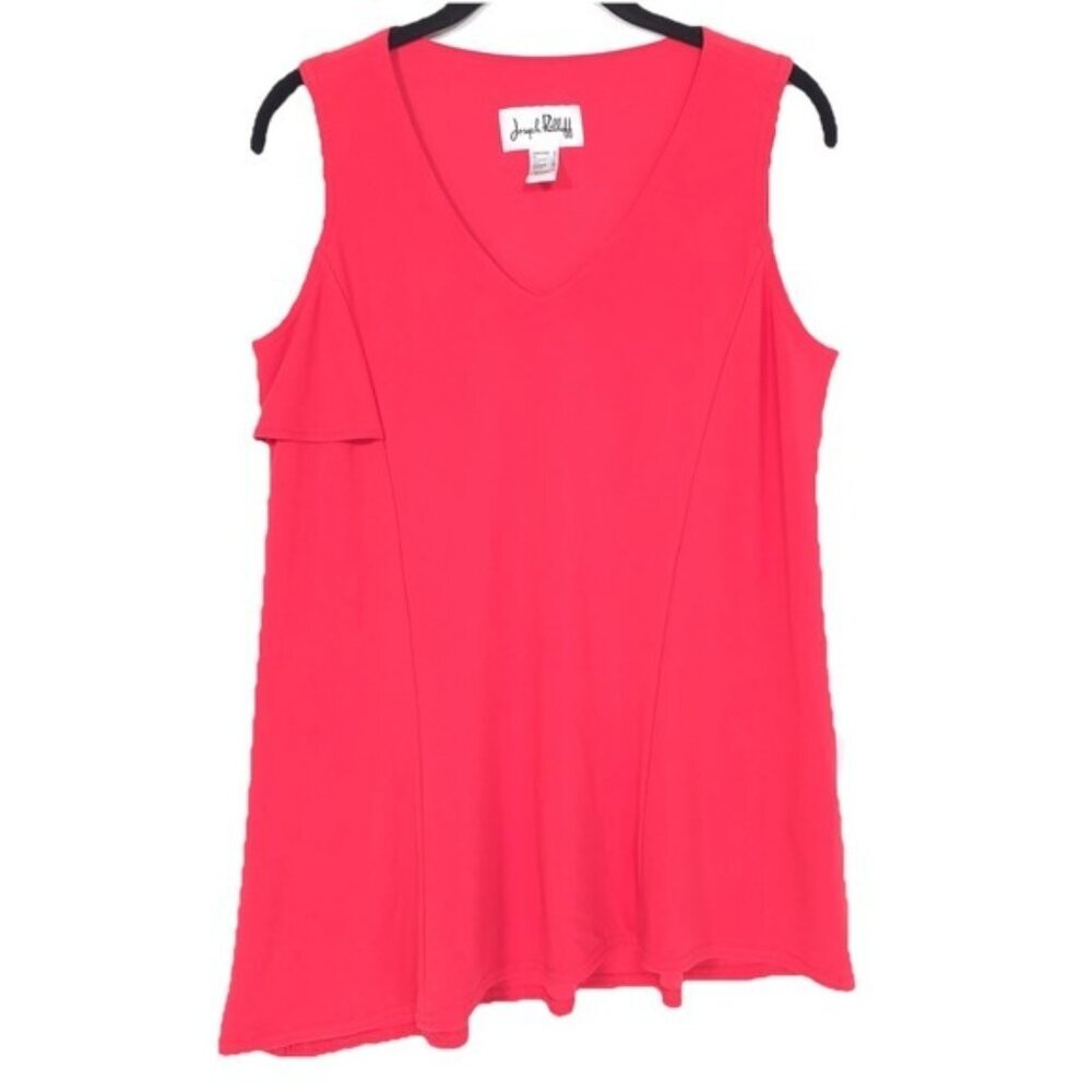 Joseph Ribkoff Women's Top 6 Sleeveless V-neck Asymm 162125 Orange Canada Made